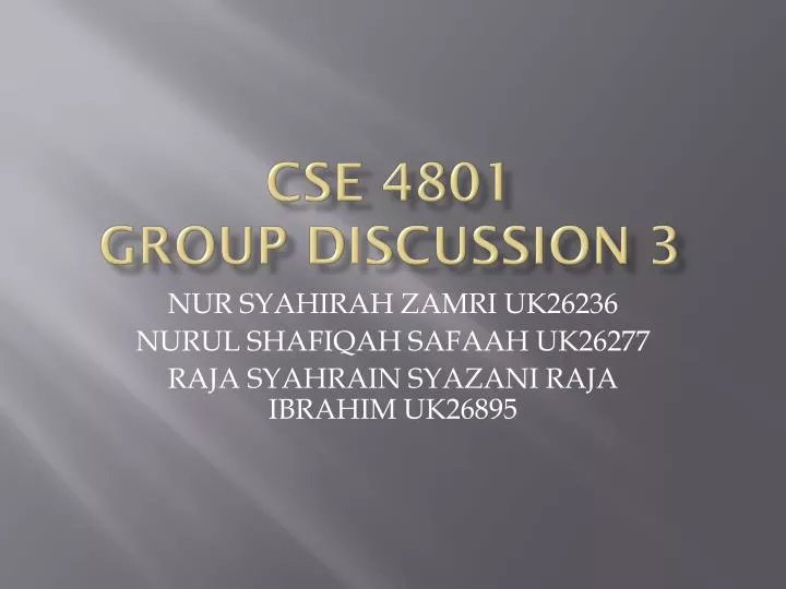 cse 4801 group discussion 3