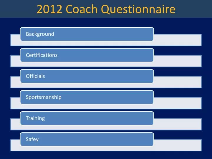 2012 coach questionnaire