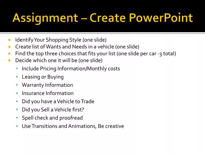 assignment create powerpoint