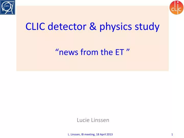clic detector physics study news from the et