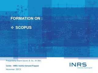 FORMATION ON : SCOPUS