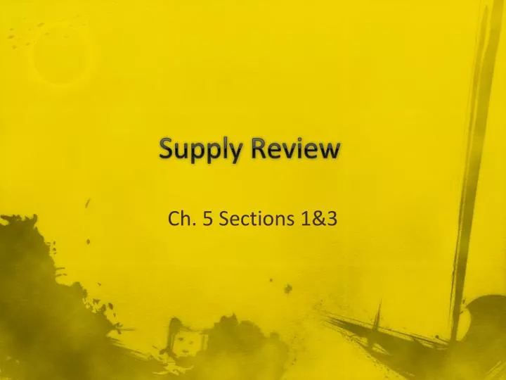 supply review