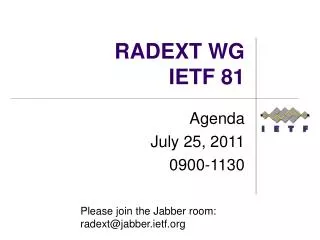 RADEXT WG IETF 81
