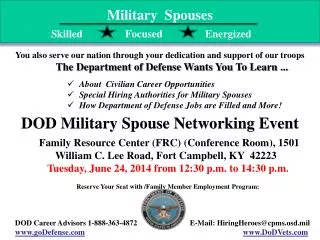 About Civilian Career Opportunities Special Hiring Authorities for Military Spouses