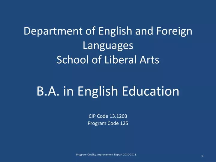 department of english and foreign languages school of liberal arts