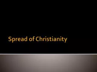 spread of christianity