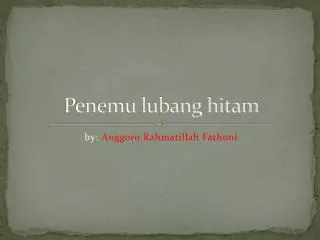 penemu lubang hitam