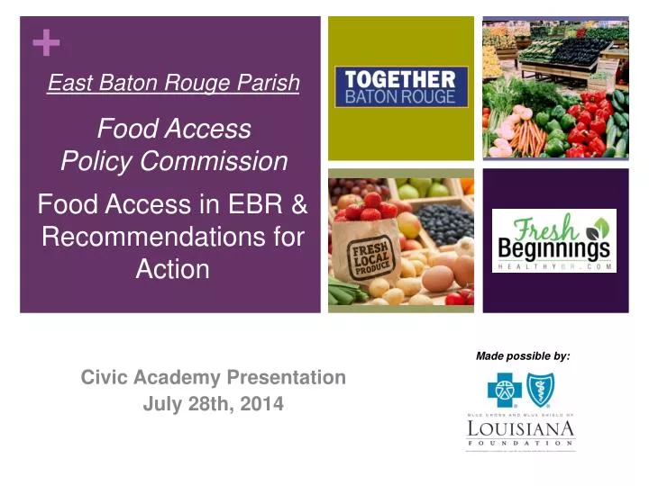 east baton rouge parish food access policy commission food access in ebr recommendations for action