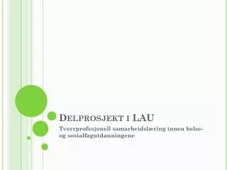 delprosjekt i lau