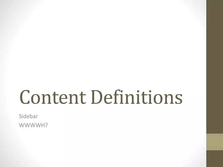content definitions