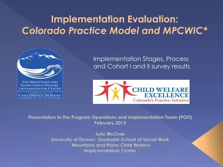 implementation evaluation colorado practice model and mpcwic
