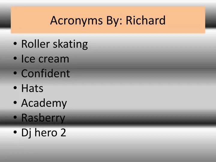 acronyms by richard