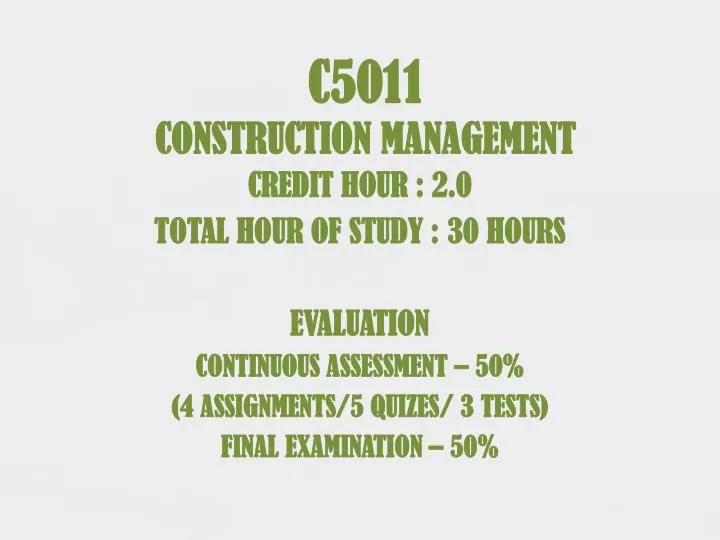 c5011 construction management