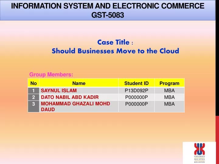 information system and electronic commerce gst 5083