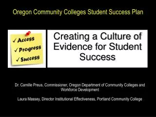 Oregon Community Colleges Student Success Plan