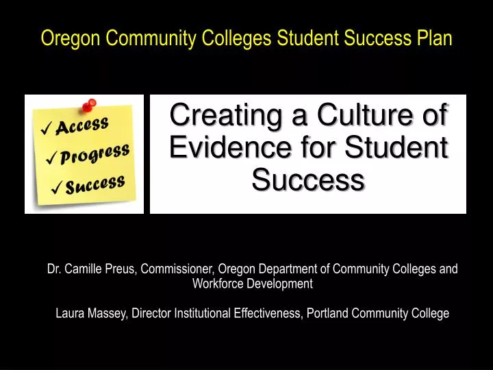 oregon community colleges student success plan