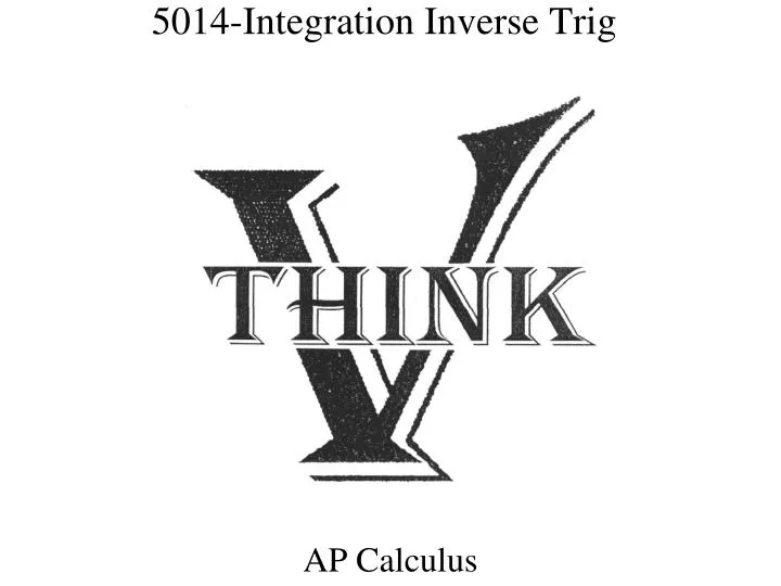 5014 integration inverse trig