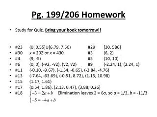 Pg. 199/206 Homework