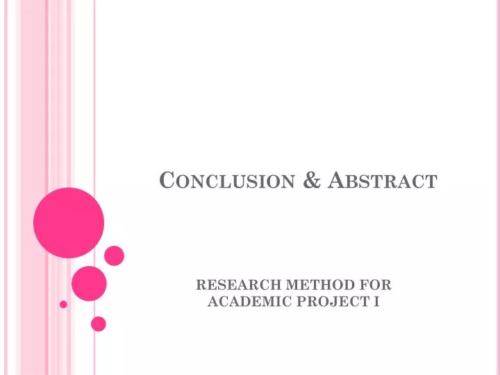 conclusion abstract