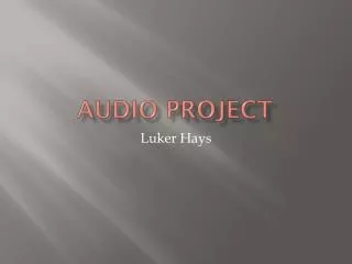 Audio Project