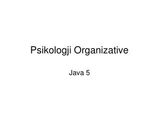 psikologji organizative