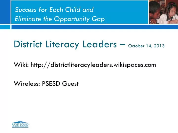 district literacy leaders october 14 2013