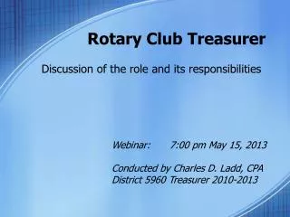Rotary Club Treasurer