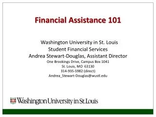 Financial Assistance 101