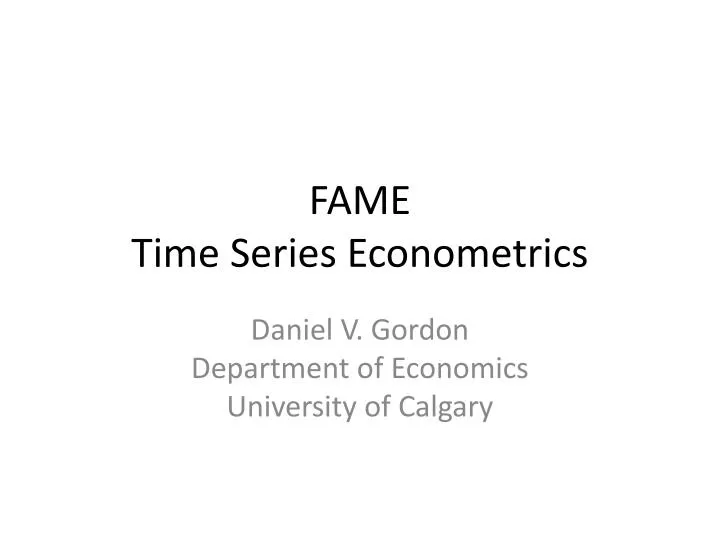 fame time series econometrics