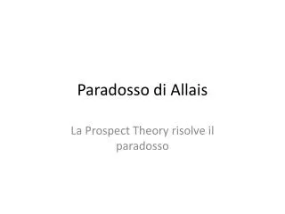 paradosso di allais