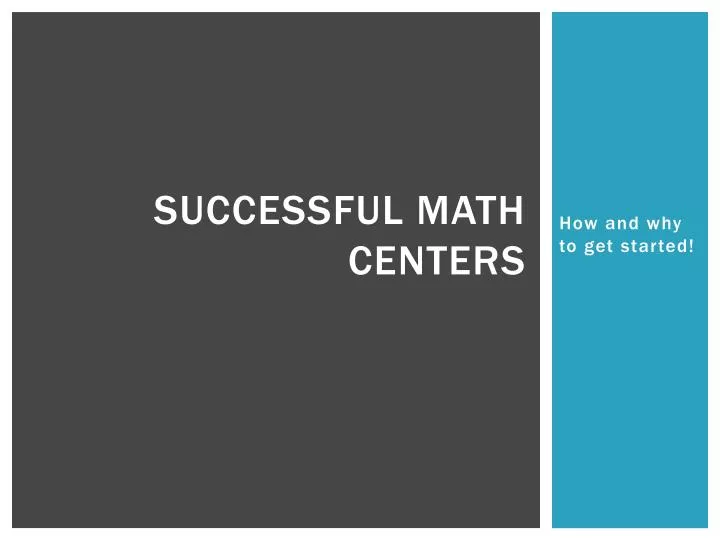 successful math centers