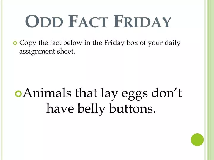 odd fact friday