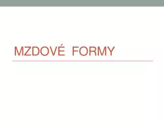 mzdov formy