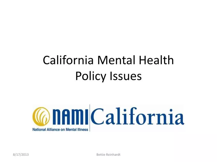 california mental health policy issues