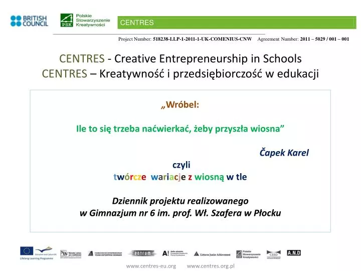 centres creative entrepreneurship in schools centres kreatywno i przedsi biorczo w edukacji