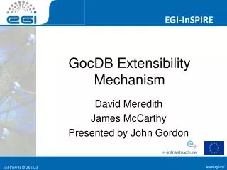 GocDB Extensibility Mechanism