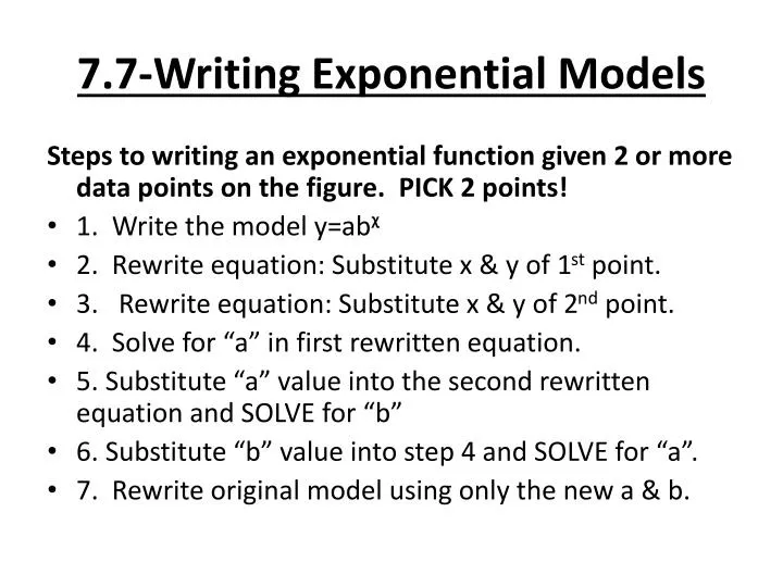 7 7 writing exponential models