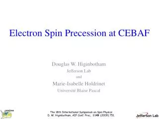 Electron Spin Precession at CEBAF