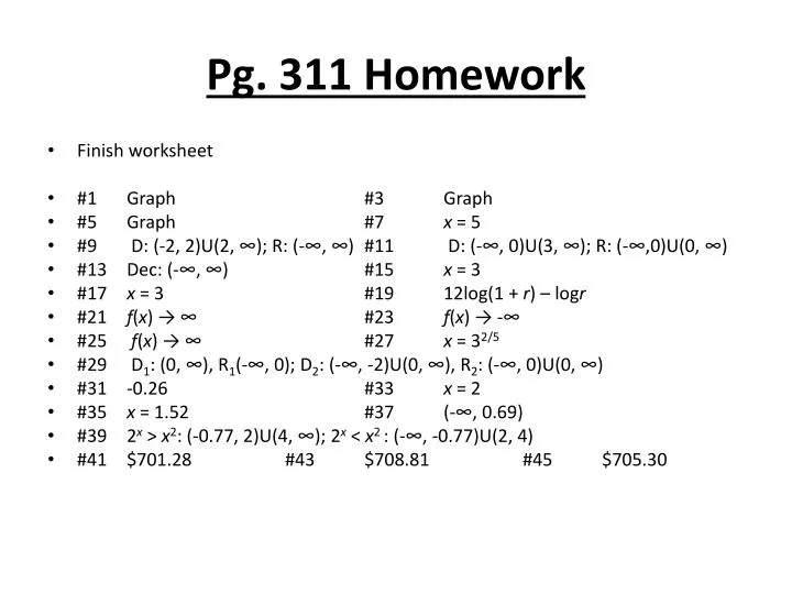 pg 311 homework