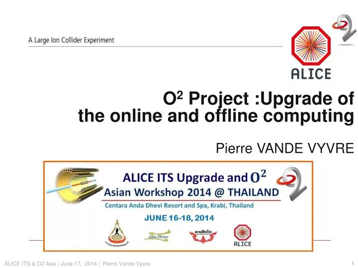 o 2 project upgrade of the online and offline computing pierre vande vyvre