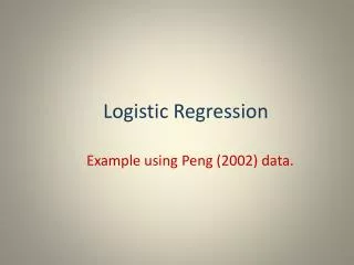Logistic Regression