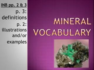 Mineral Vocabulary