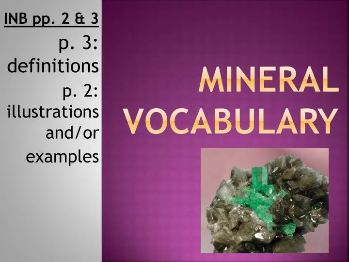 mineral vocabulary