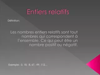 entiers relatifs