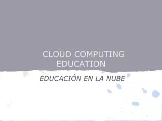 CLOUD COMPUTING EDUCATION