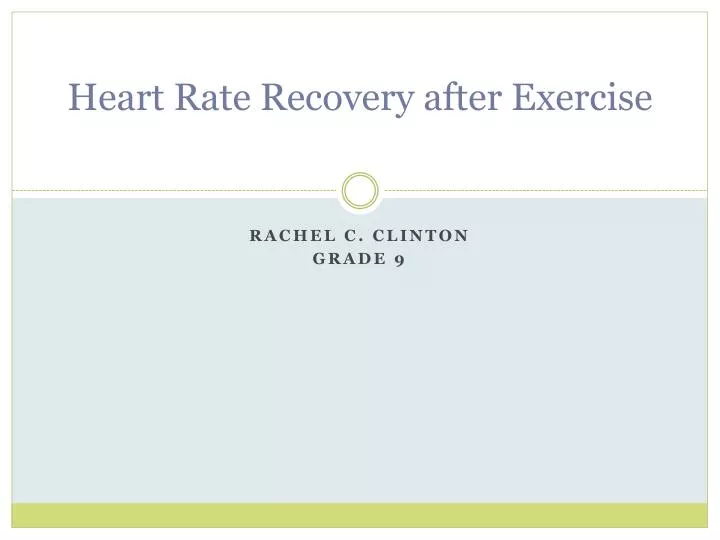 heart rate recovery after exercise