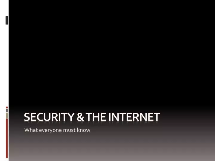 security the internet