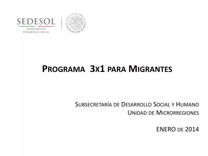programa 3x1 para migrantes