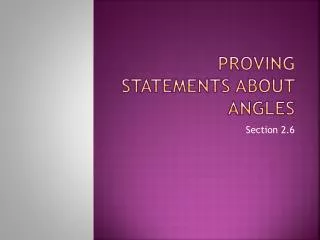 proving statements about angles