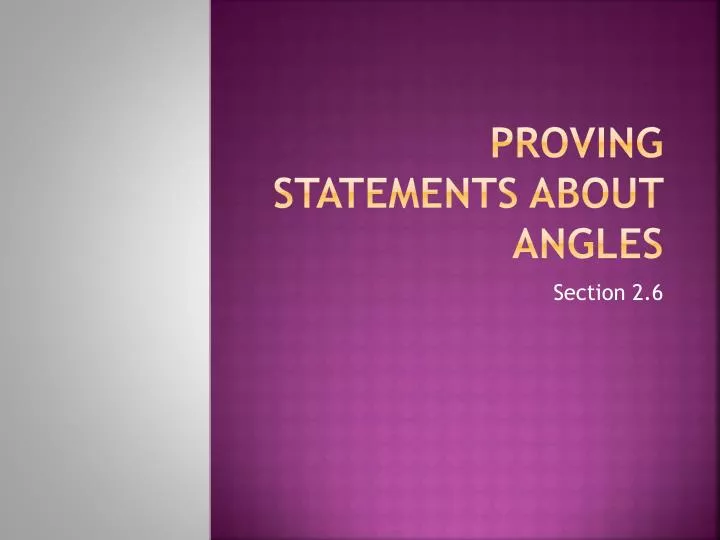 proving statements about angles